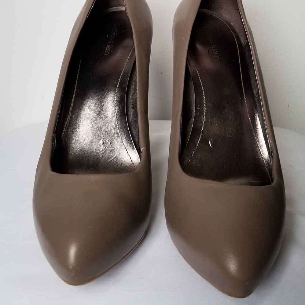 Calvin Klein Taupe Leather High Heels